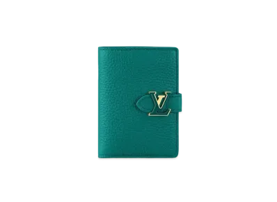Louis Vuitton LV Vertical Compact Wallet Taurillon Leather "Emeraude"