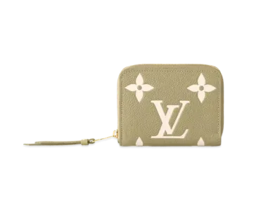 Louis Vuitton Zippy Coin Purse Bicolore Monogram Empreinte Leather "Khaki/Creme"