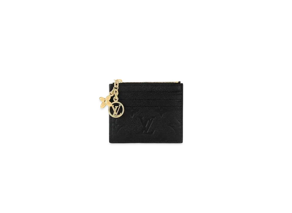 ルイヴィトン ポルト カルト・フローラ モノグラム・アンプラント レザー "ノワール" M82639