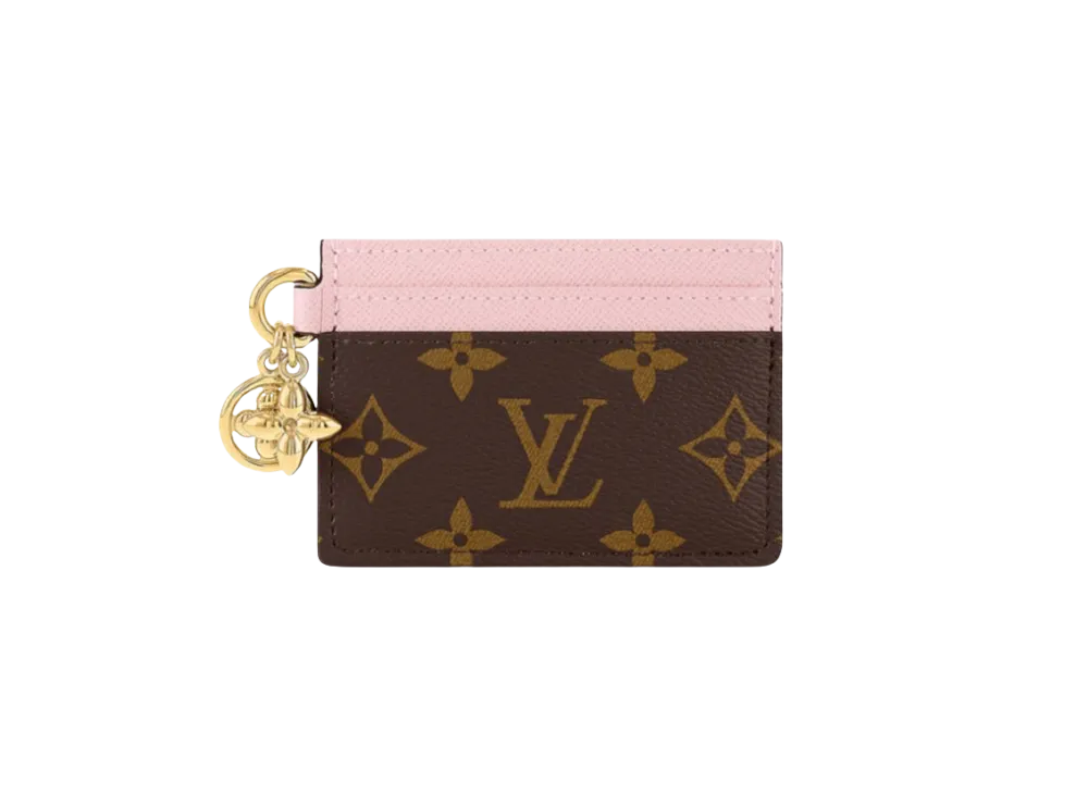 Louis Vuitton Card Case Porte Cartes LV Charms "Monogram Rose Ballerine"