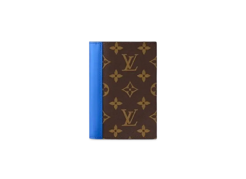 Louis Vuitton Passport Cover Monogram Macassar Canvas "Blue"