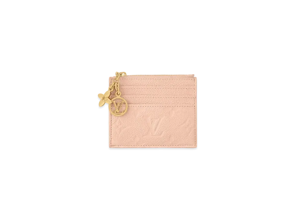 ルイヴィトン ポルト カルト・フローラ モノグラム・アンプラント レザー "シャマロウピンク" M83221