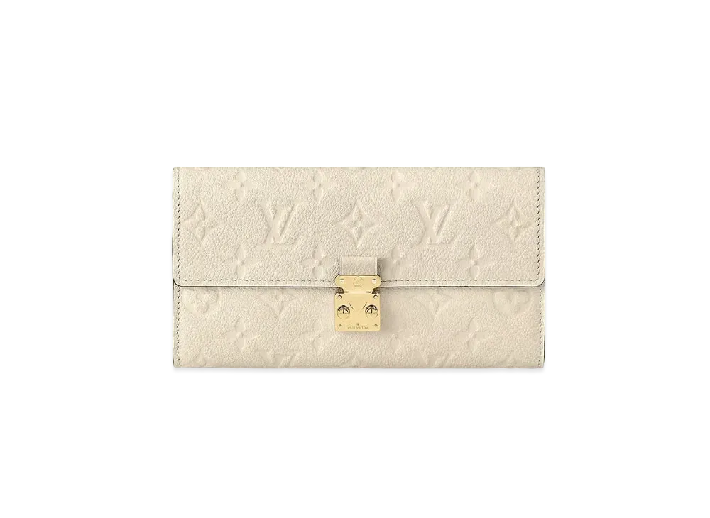 Louis Vuitton Sarah Wallet Monogram Empreinte Leather "Creme"