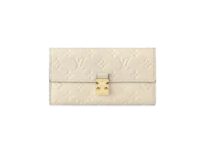 Louis Vuitton Sarah Wallet Monogram Empreinte Leather "Creme"