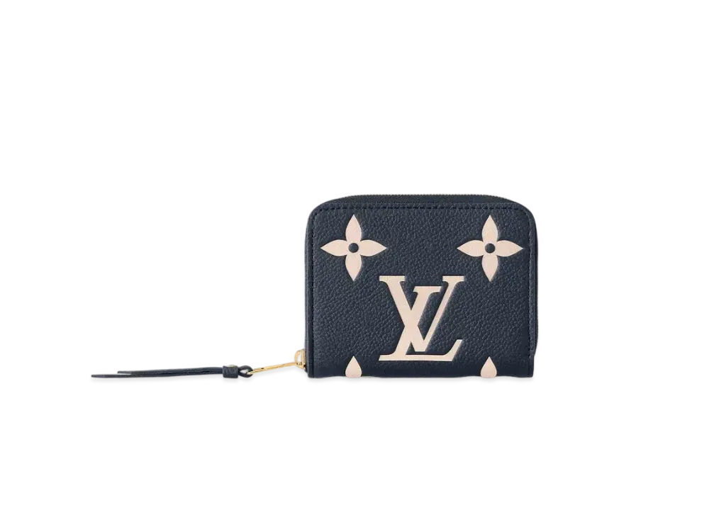 Louis Vuitton Zippy Coin Purse Bicolor Monogram Empreinte Leather "Navy/Creme"
