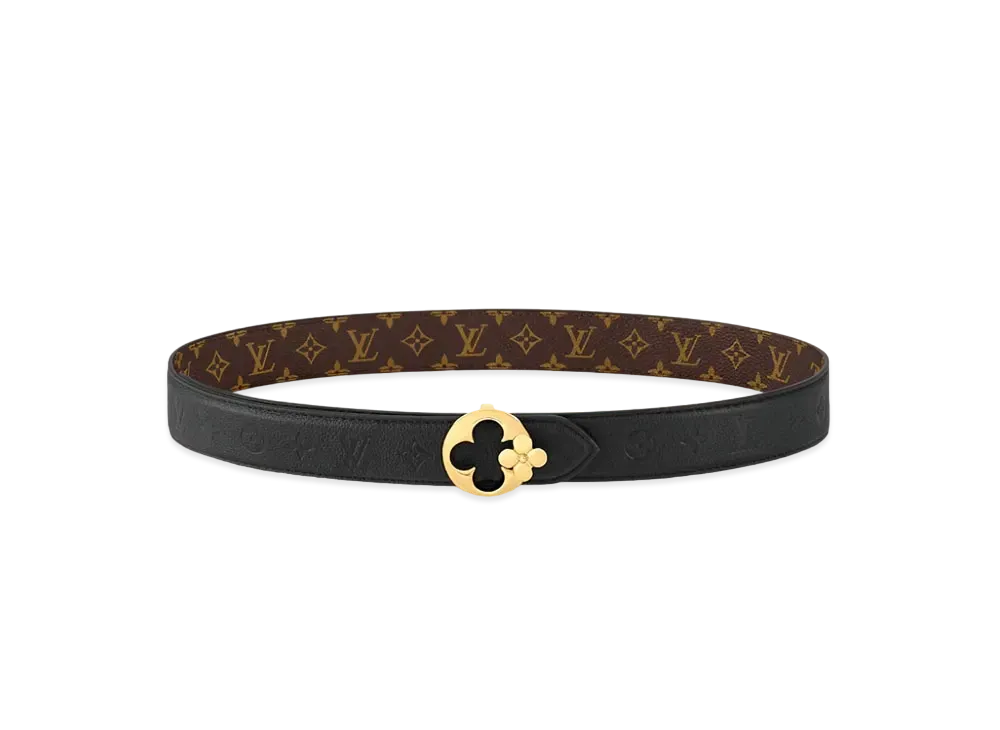 Louis Vuitton LV Flowergram Round 30mm Reversible Belt Monogram "Noir"