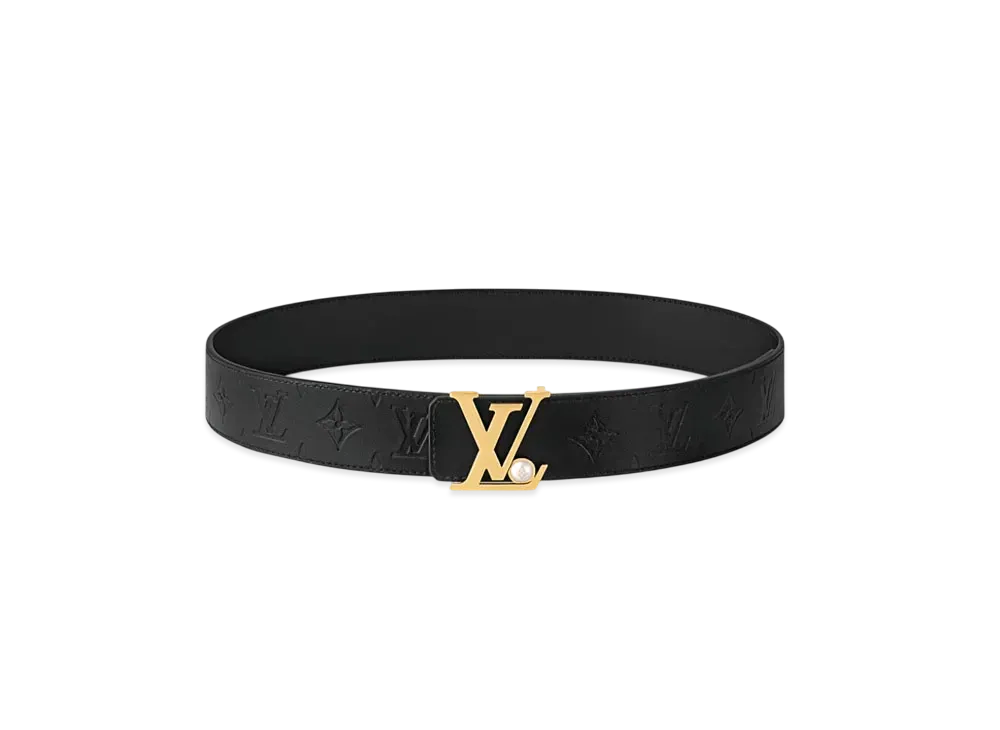 Louis Vuitton LV Initiales Pearls 40MM Reversible Belt "Noir"