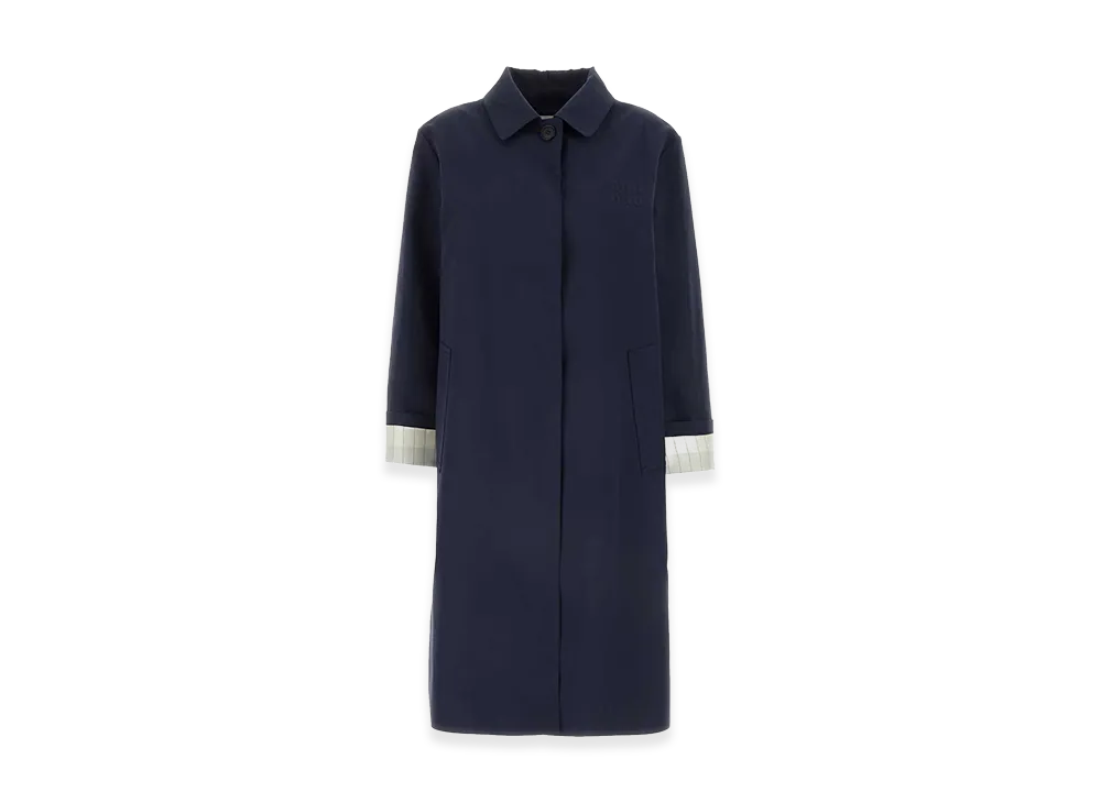 MIU MIU Women's Cotton Trench Coat "Navy Blue"