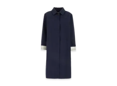 MIU MIU Women's Cotton Trench Coat "Navy Blue"