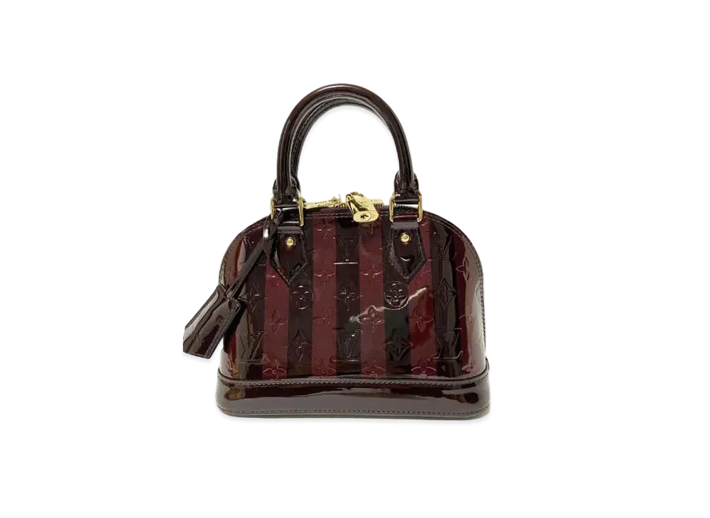 Louis Vuitton Alma BB Monogram Vernis "Amarant Rayures"