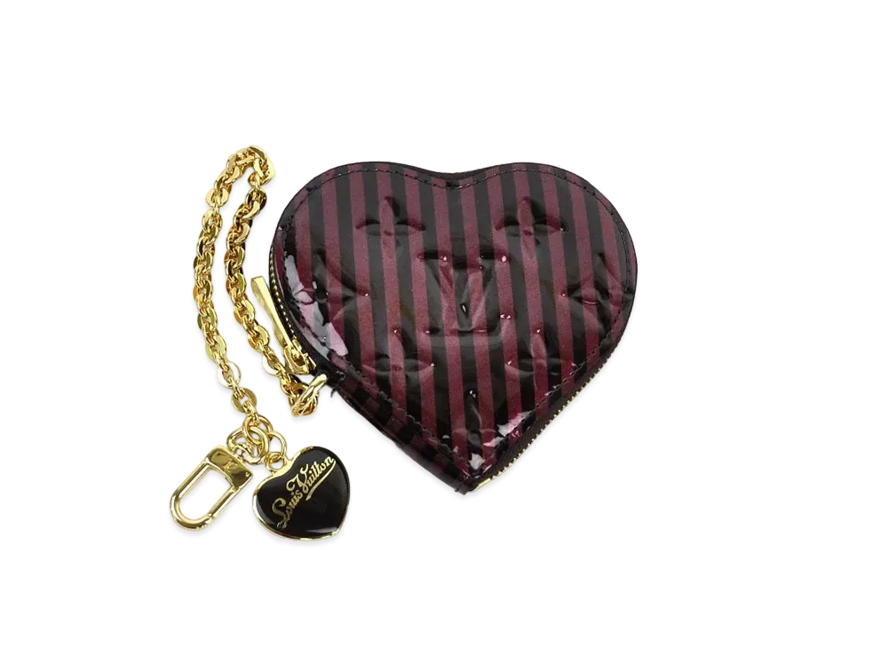 Louis Vuitton Coeur Coin Purse Vernis "Amarante Rayure"