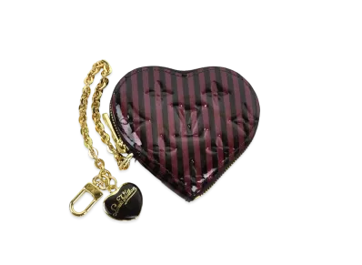 Louis Vuitton Coeur Coin Purse Vernis "Amarante Rayure"