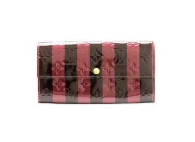 Louis Vuitton Sarah Wallet Vernis "Amarante Rayure"