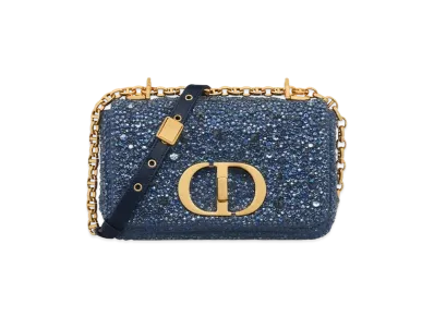 Dior Small Caro Bag Strass Satin "Blue"