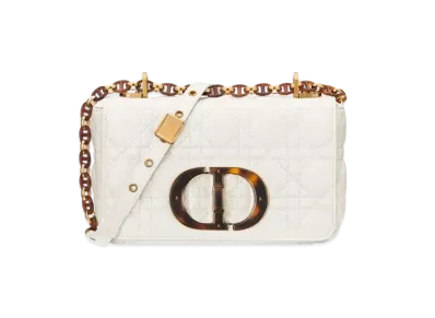 Dior Small Caro Bag Quilt Cannage Calfskin "Latte"