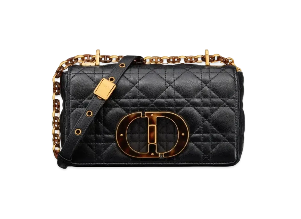 Dior Small Caro Bag Quilt Cannage Calfskin "Black"