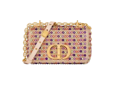 Dior Small Caro Bag Satin Mirrors Beads Strass "Multicolor"