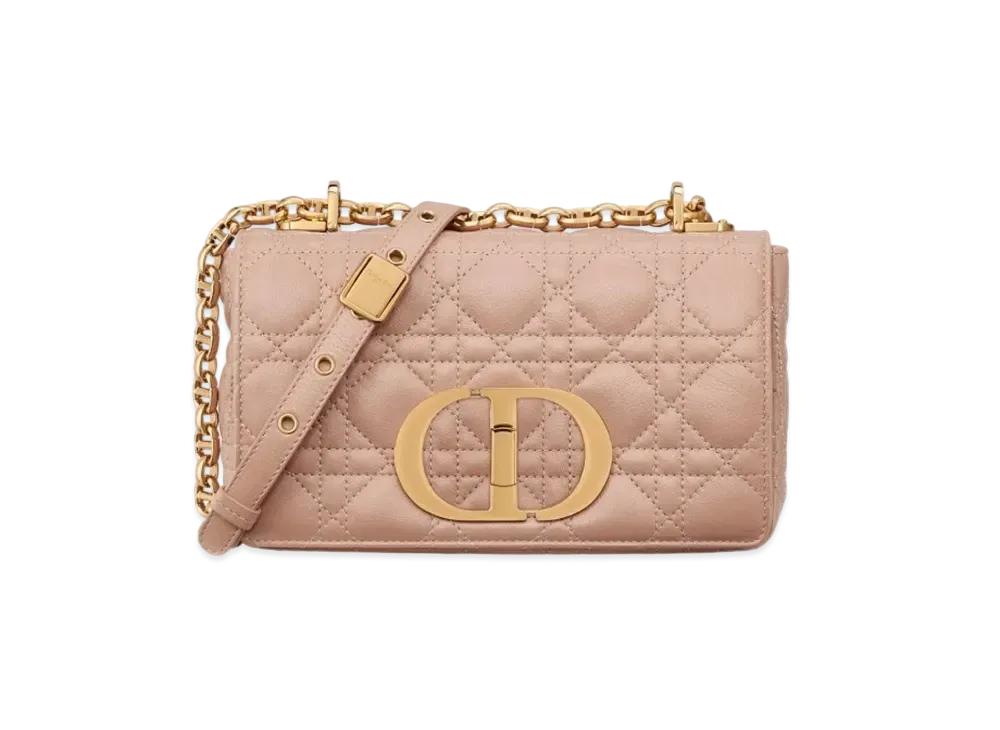 Dior Small Caro Bag Supple Cannage Calfskin "Rose Des Vents"