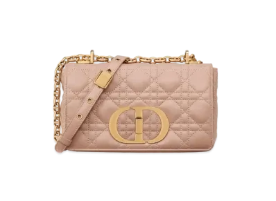 Dior Small Caro Bag Supple Cannage Calfskin "Rose Des Vents"