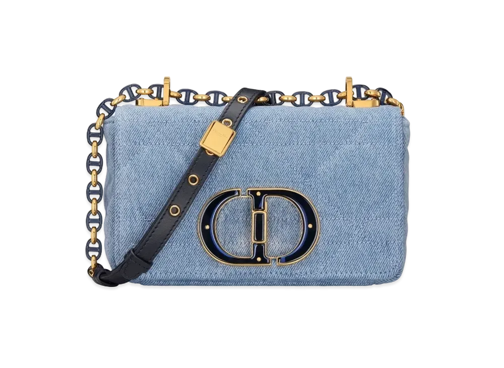 Dior Small Caro Bag Macro Cannage "Blue Denim"