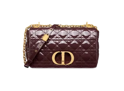 Dior Medium Caro Bag Patent "Amaranth"