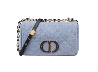 Dior Medium Caro Bag Macro Cannage "Denim Blue"