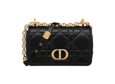 Dior Small Soft Dior Caro Bag Macrocannage Lambskin "Black"