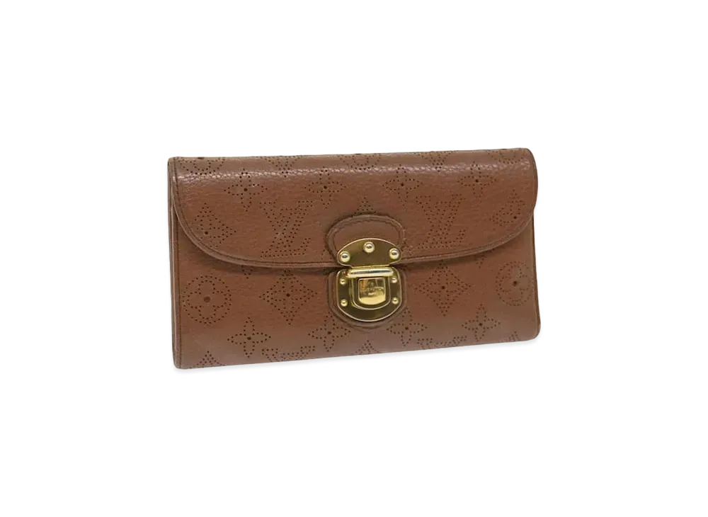 Louis Vuitton Amelia Wallet Mahina "Cognac"