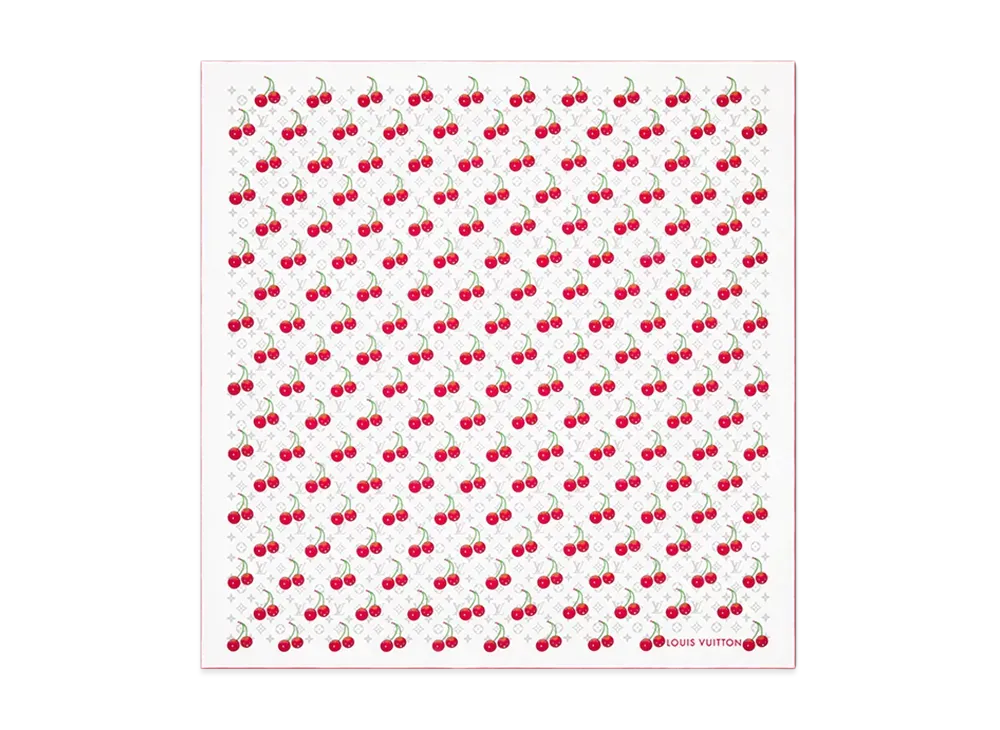 Louis Vuitton x Takashi Murakami Printed shawl monogram cherry "White"