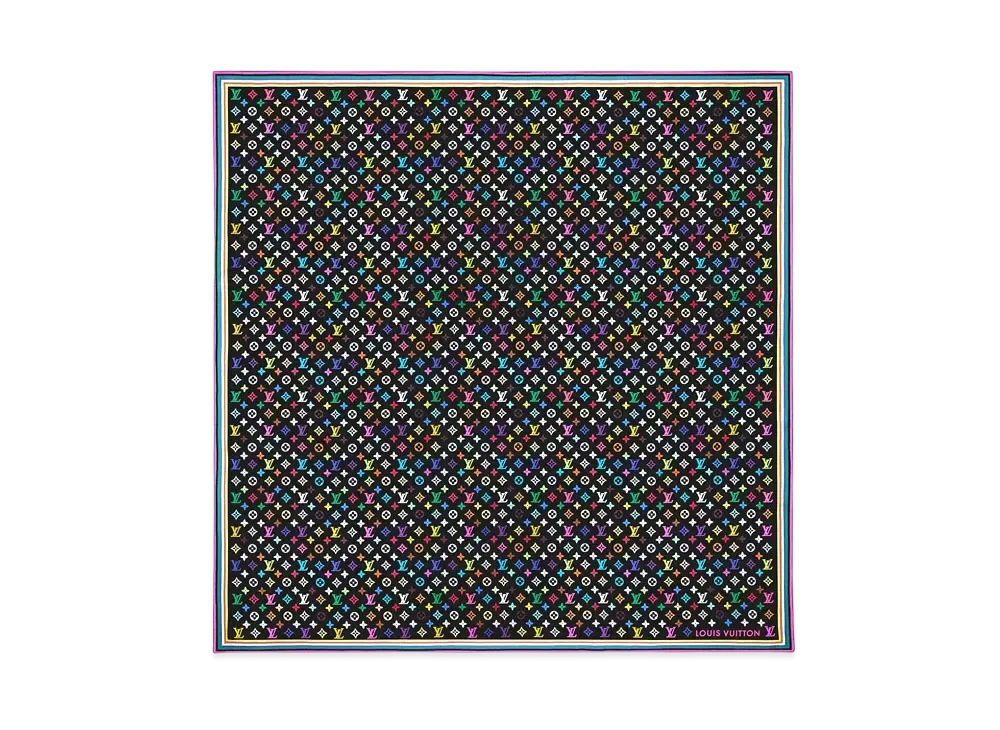 Louis Vuitton x Takashi Murakami Monogram Multicolor Shawl "Noir"