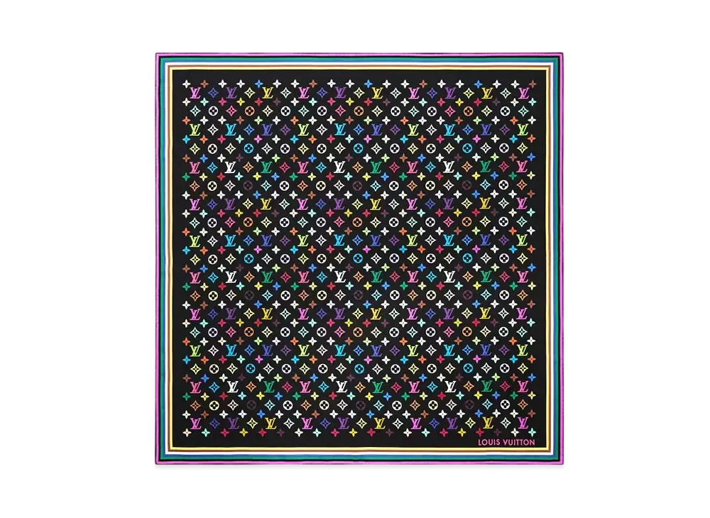 Louis Vuitton x Takashi Murakami Monogram Multicolor Square 90 "Noir"