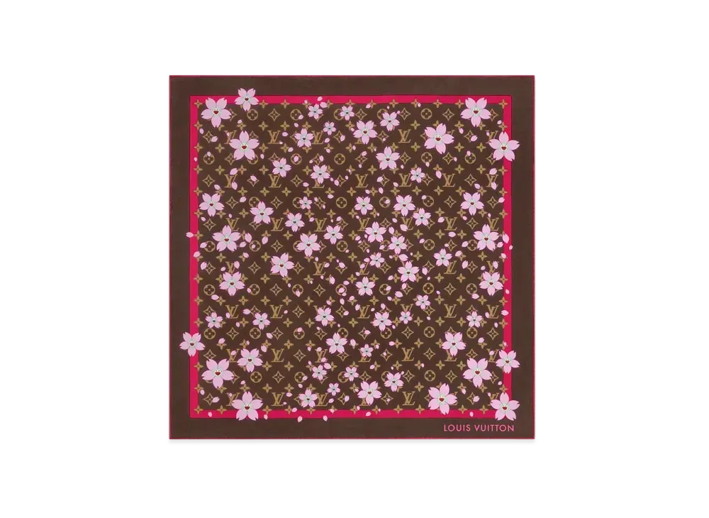 Louis Vuitton x Takashi Murakami Monogram Cherry Blossom Square 70 Monogram Motif "Sakura Brown"