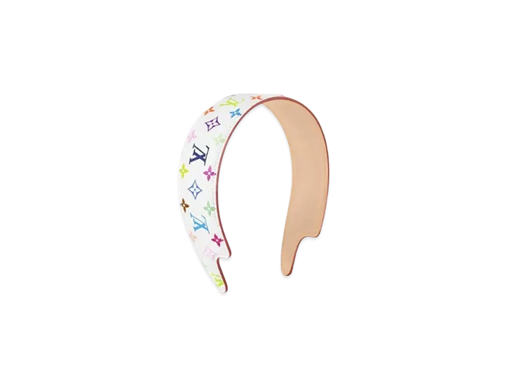 Louis Vuitton x Takashi Murakami Monogram Multicolor LV OutLine Headband "Blanc"