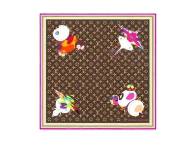 Louis Vuitton x Takashi Murakami Monogram Superflat Characters Square 70 "Marron"