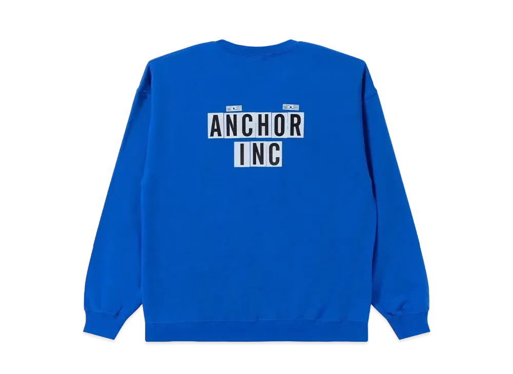 Mercedes Anchor Inc. Reflective Letter Crew Sweat "Blue"