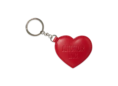 Mercedes Anchor inc. Bold Logo Leather Heart Keychain "Red"