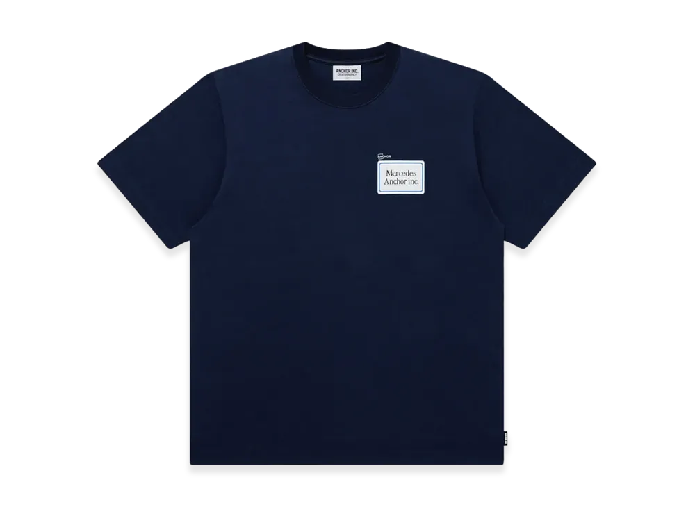 Mercedes Anchor inc. Name Badge Labels Tee "Navy"
