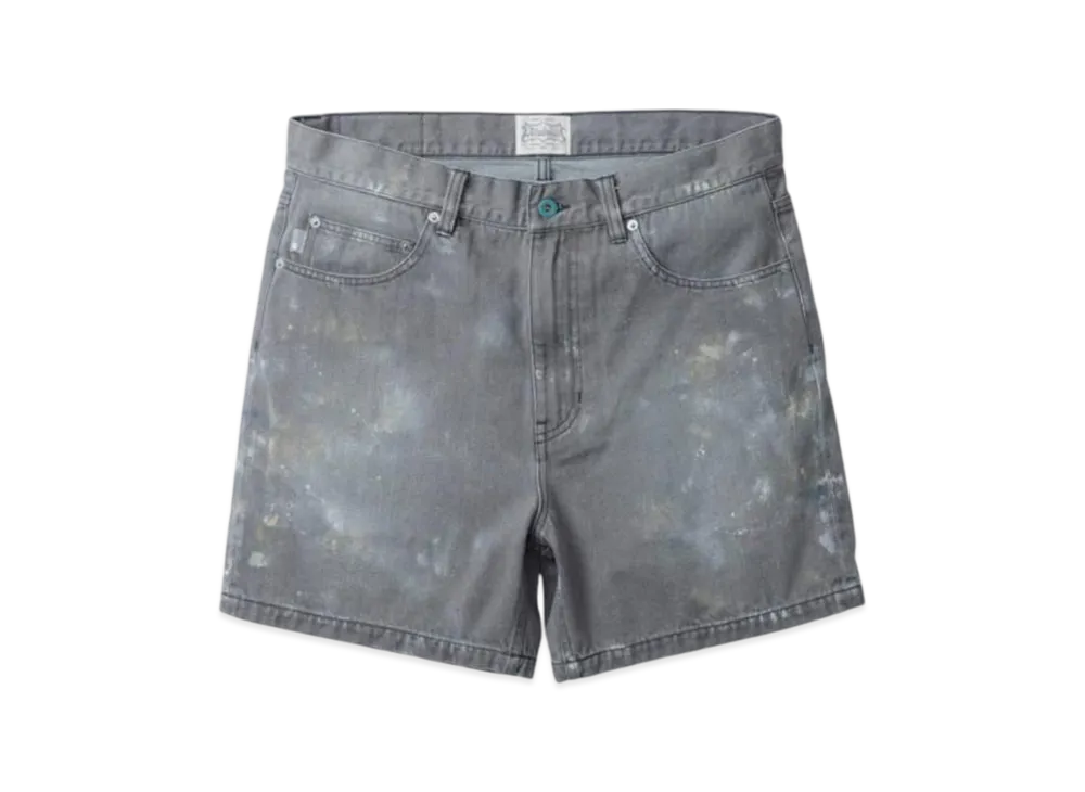 MADNESS Splattered Crush Denim Shorts "Grey"