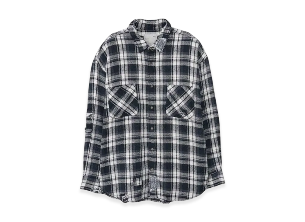 MADNESS Cotton Flannel Shirt "Black"