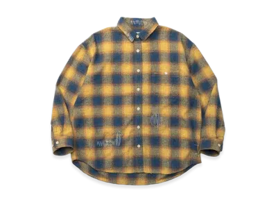 MADNESS Jazz-Nep Distressed Flannel Bd Shirt "Orange"