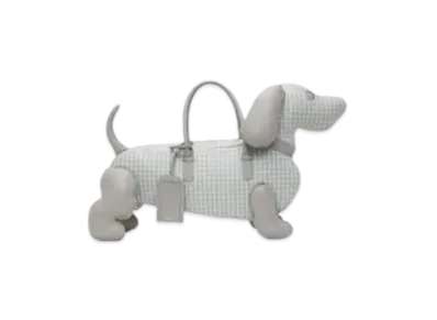 THOM BROWNE Check Pebble Grain Hector Bag "Grey"
