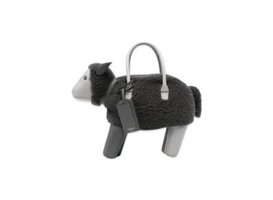 THOM BROWNE Shearling Wool Sheep Bag "Grey"