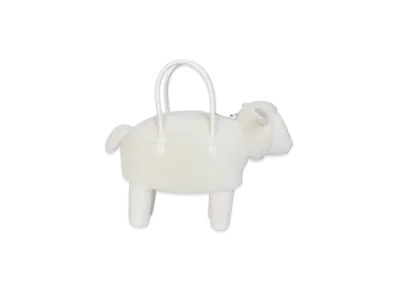 THOM BROWNE Shearling Wool Sheep Bag "White"