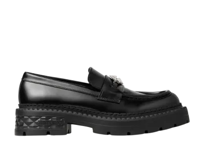 Jimmy Choo Marlow Diamond /M Leather Shoes "Black/Gunmetal"