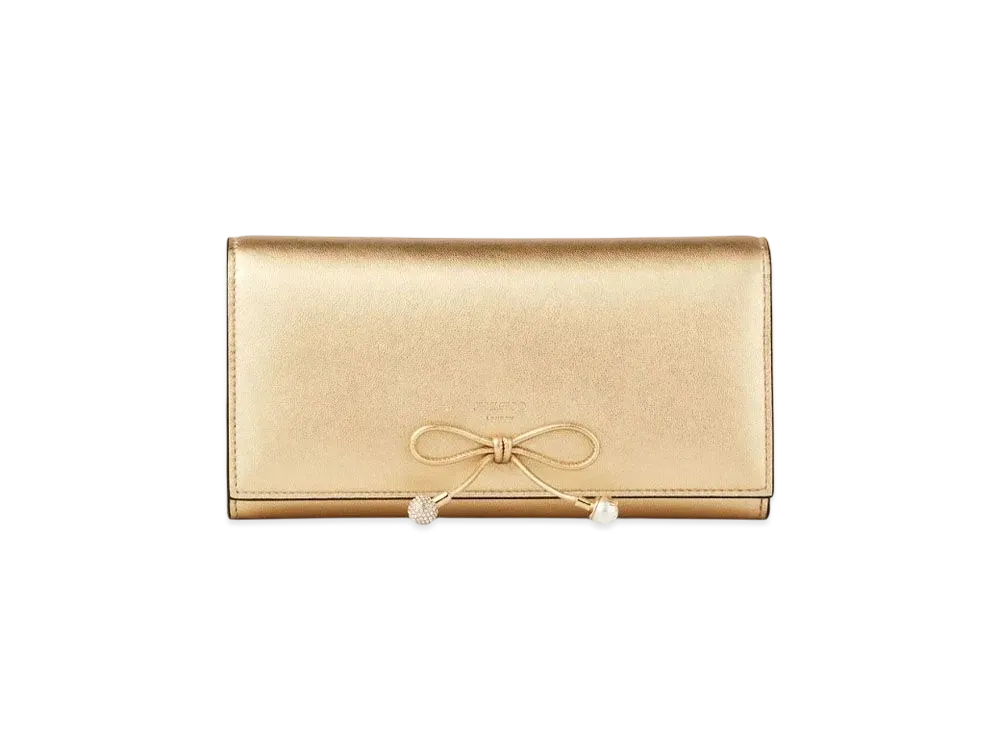 Jimmy Choo Martina Metallic Nappa Leather Wallet "Gold/Light Gold"