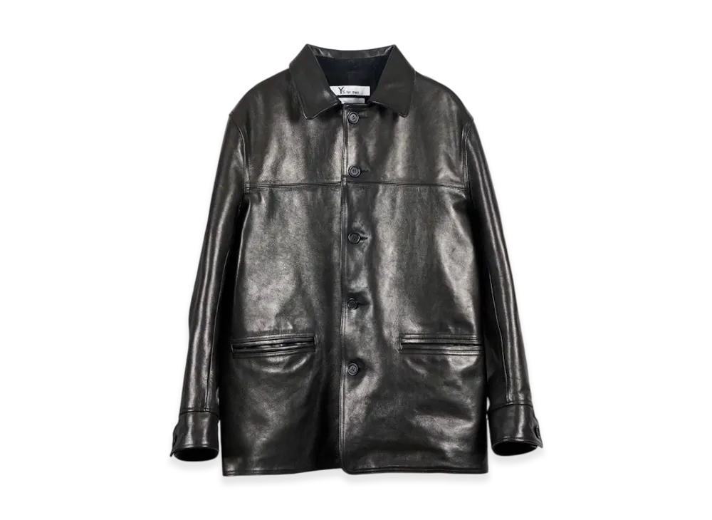 MASSES x Y's for men Leather Car Coat "Black"