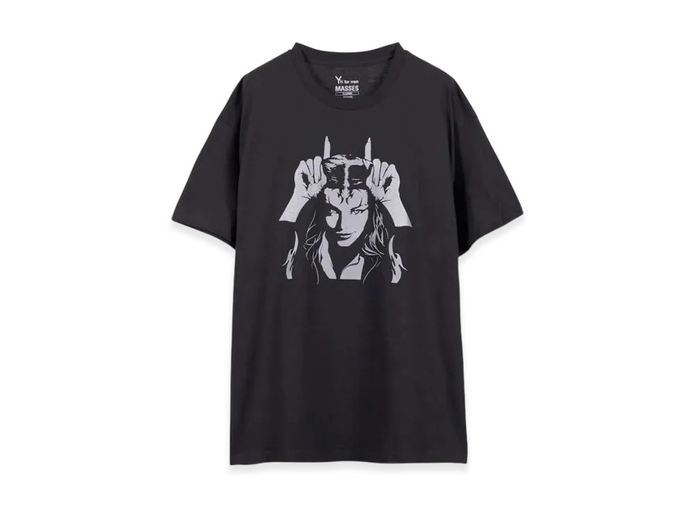 MASSES x Y's for men Round Neck Short Sleeve T B "Black"
