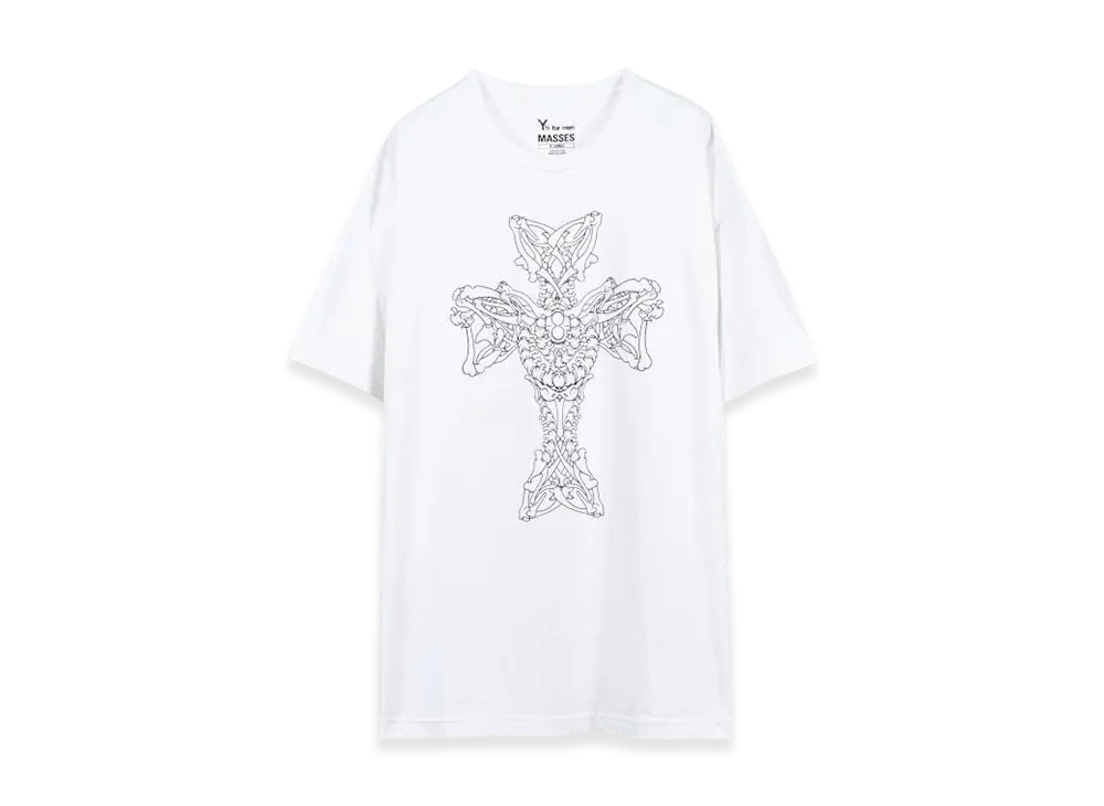 MASSES x Y's for men Round Neck Short Sleeve T E "White"