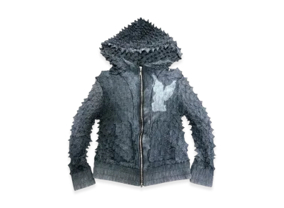 MASU Spiky Zip Hoodie "Faded Black"