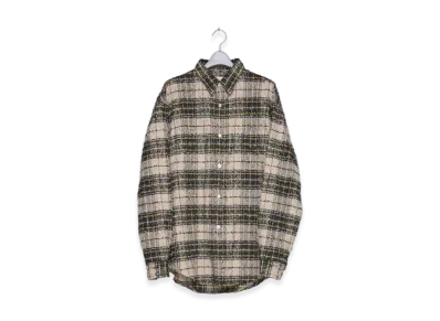 MASU Shaggy Plaid Shirt "Cream"
